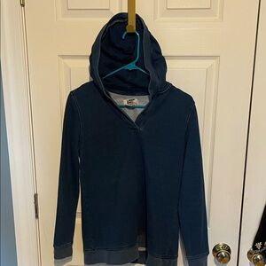 Lands' End serious sweats blue Hooded Sweatshirt women’s size extra small